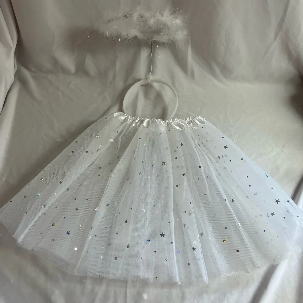 White Starry Kids Angel Costume
